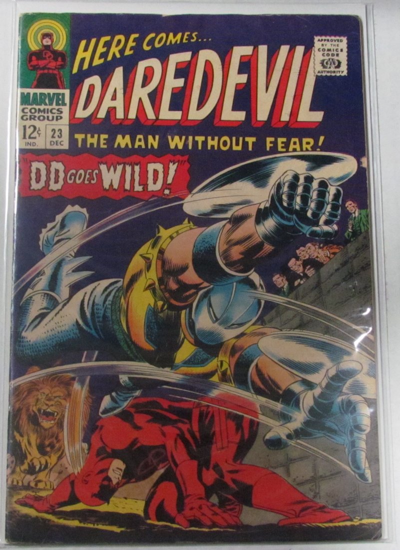 DAREDEVIL #23 MARVEL 1966 GORGEOUS GENE COLAN ART! GLAD: DAREDEVIL #23 MARVEL 1966 GORGEOUS GENE COLAN ART! GLADIATOR APPEARANCE!