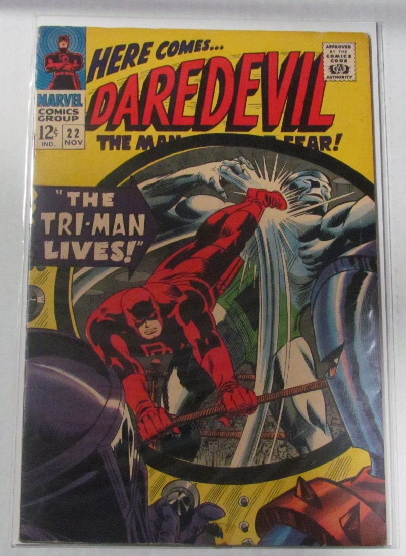 Daredevil (1964) #22 Gladiator Masked Marauder Tri-Man: Daredevil (1964) #22 Gladiator Masked Marauder Tri-Man Colan Art Stan Lee