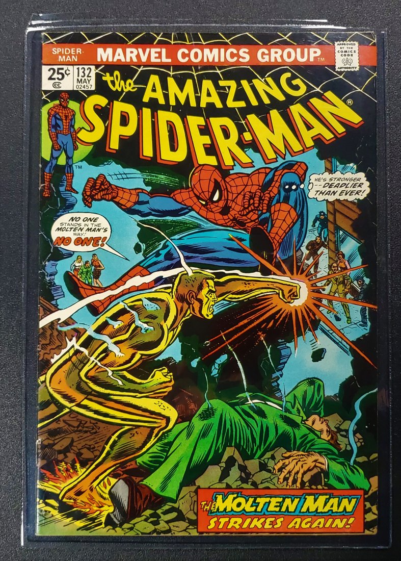 AMAZING SPIDERMAN #132 1974 NICE COPY MOLTEN MAN (1 of 1)