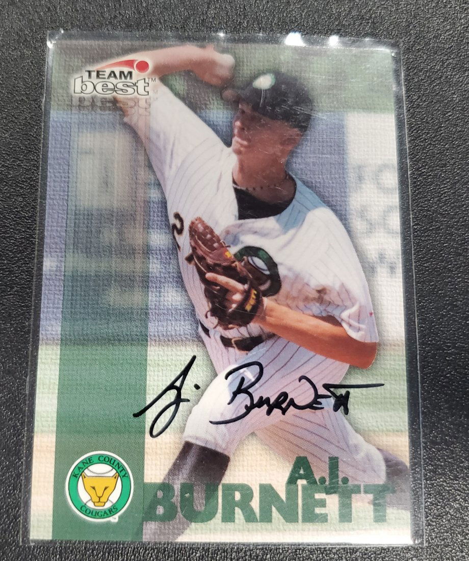 1999 Team Best AJ Burnett Autograph Auto Kane County Co (1 of 1)
