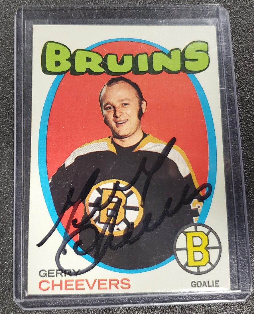 Gerry Cheevers Signed 1971-72 Topps Card Boston Bruins (1 of 1)