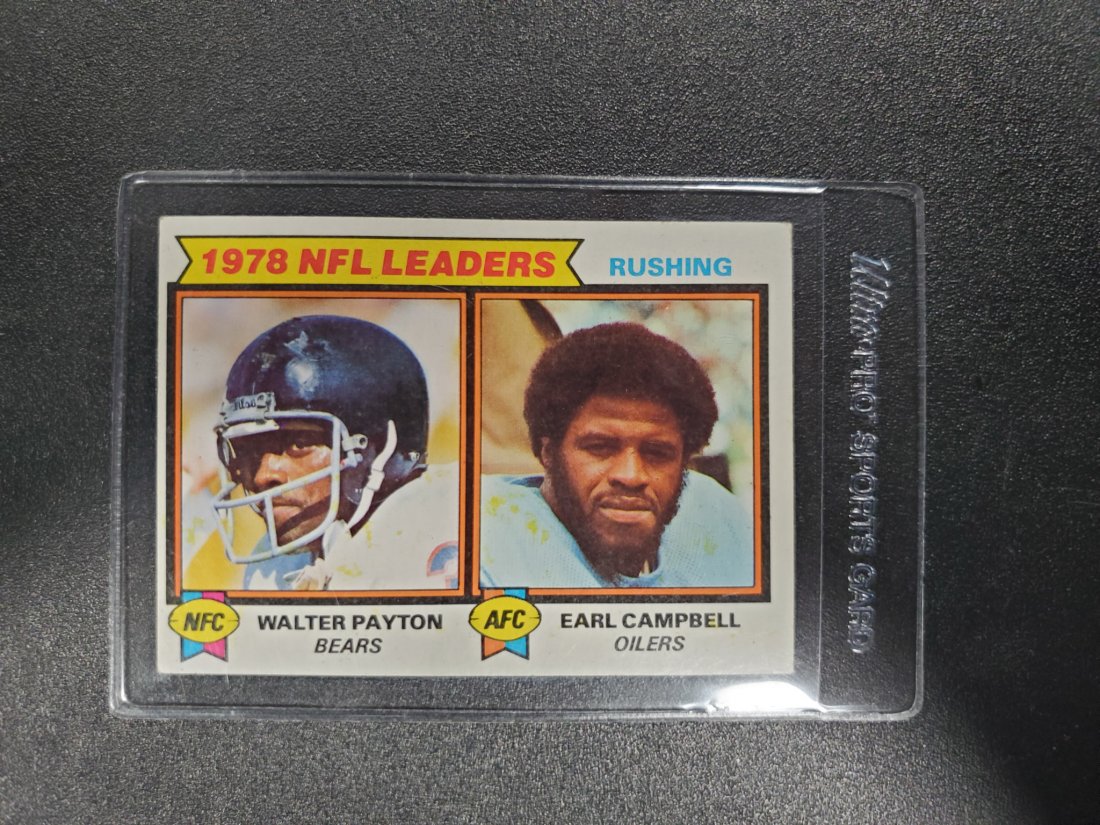 1979 Topps #3 NFL Rushing Walter Payton & Earl Campbell: 1979 Topps #3 NFL Rushing Ldrs Walter Payton & Earl Campbell Rookie