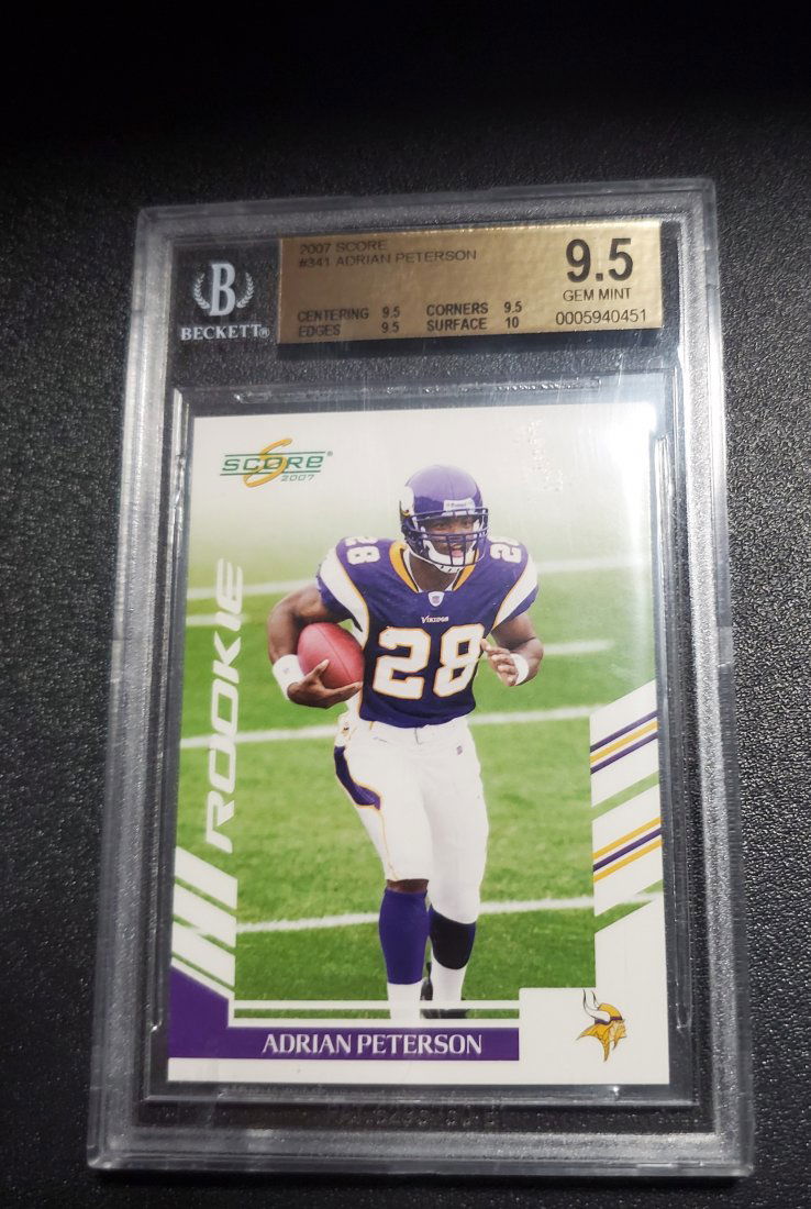 2007 Score #341 Adrian Peterson RC, GEM MINT / BGS 9.5 (1 of 1)