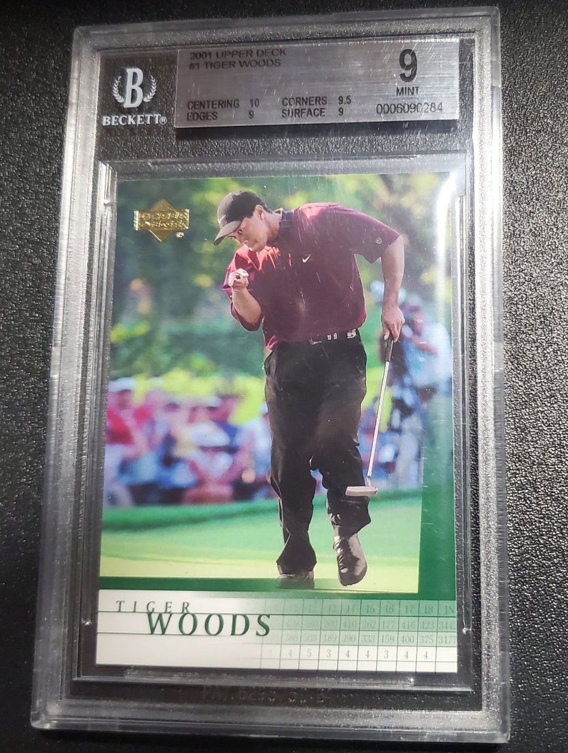 2001 Upper Deck Tiger Woods #1 Rookie RC Golf BGS 9 (1 of 1)