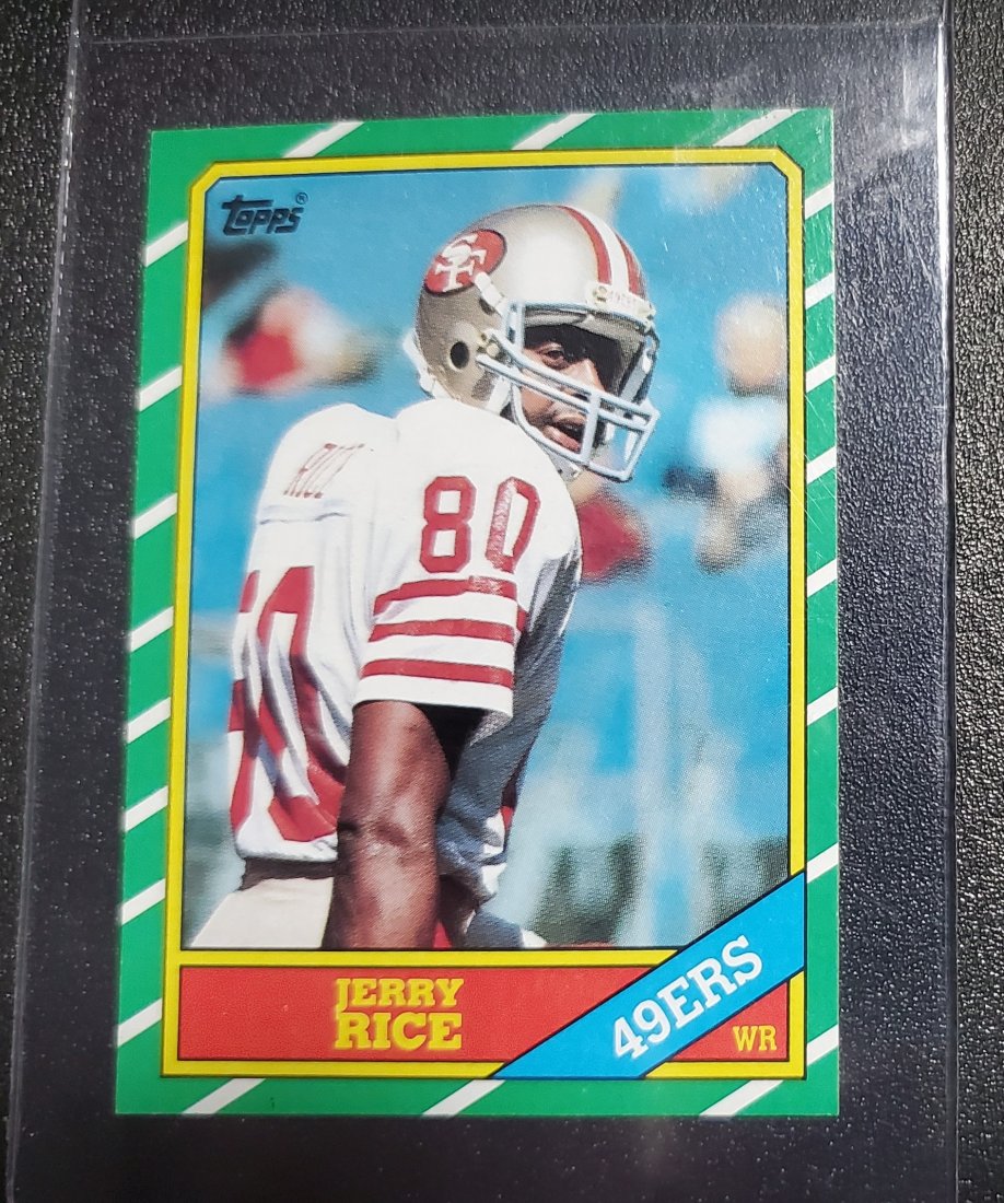 1986 Topps #161 Jerry Rice Sharp High Grade 49ers: 1986 Topps #161 Jerry Rice Sharp High Grade 49ers Original Rookie Card HOF