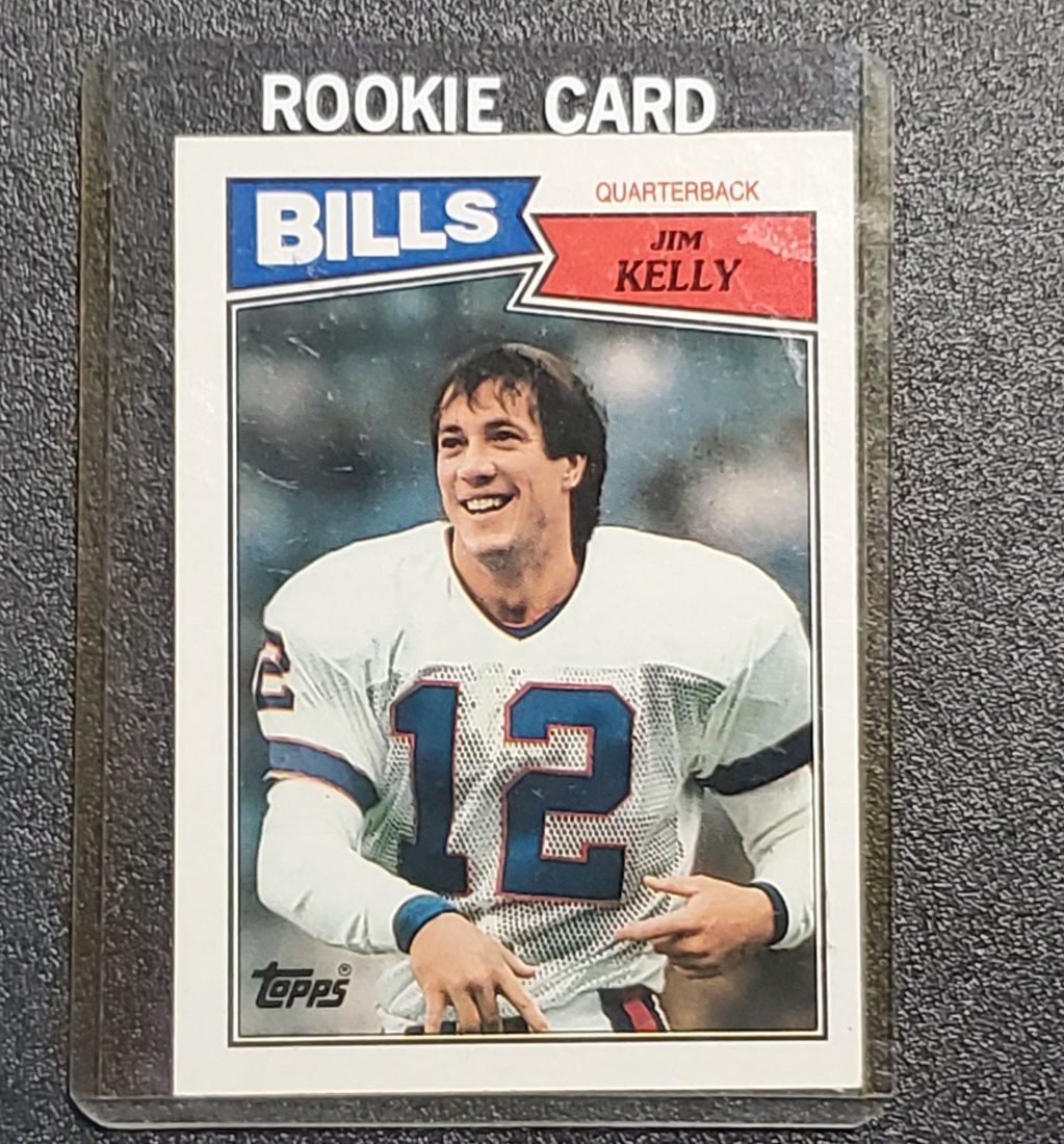 JIM KELLY Bills 1987 Topps ROOKIE CARD Football BUFFALO: JIM KELLY Bills 1987 Topps ROOKIE CARD Football BUFFALO RC Vintage NFL GRADABLE