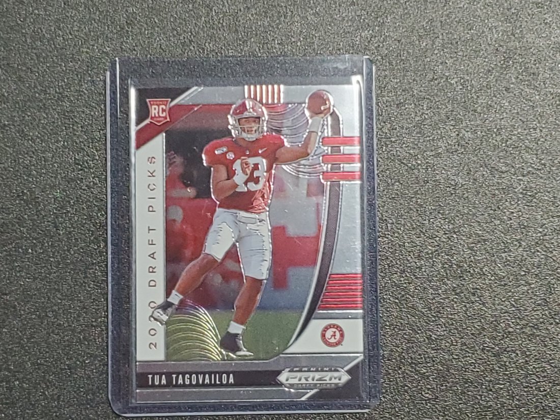 2020 Panini Prizm Draft Picks 101 Tua Tagovailoa RC Roo: 2020 Panini Prizm Draft Picks 101 Tua Tagovailoa RC Rookie Card Alabama Dolphins