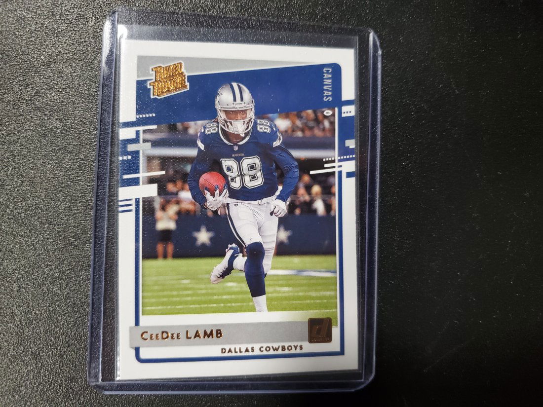 2020 Donruss Football-CeeDee Lamb RC Canvas Gold Rated (1 of 1)