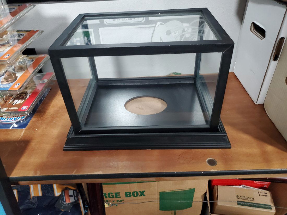 Black Wood/Glass SHADOW BOX FOOTBALL display case (1 of 1)