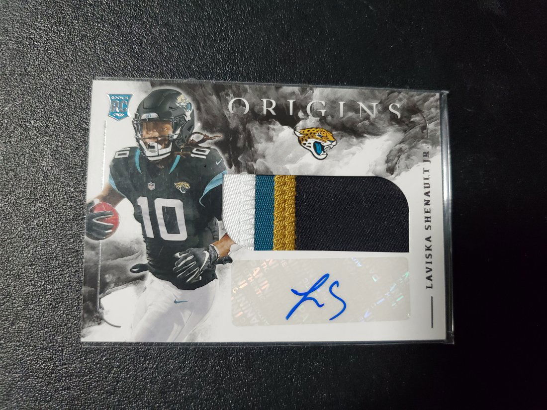 Laviska Shenault Jr. Autograph Jersey card with 4 Color (1 of 1)