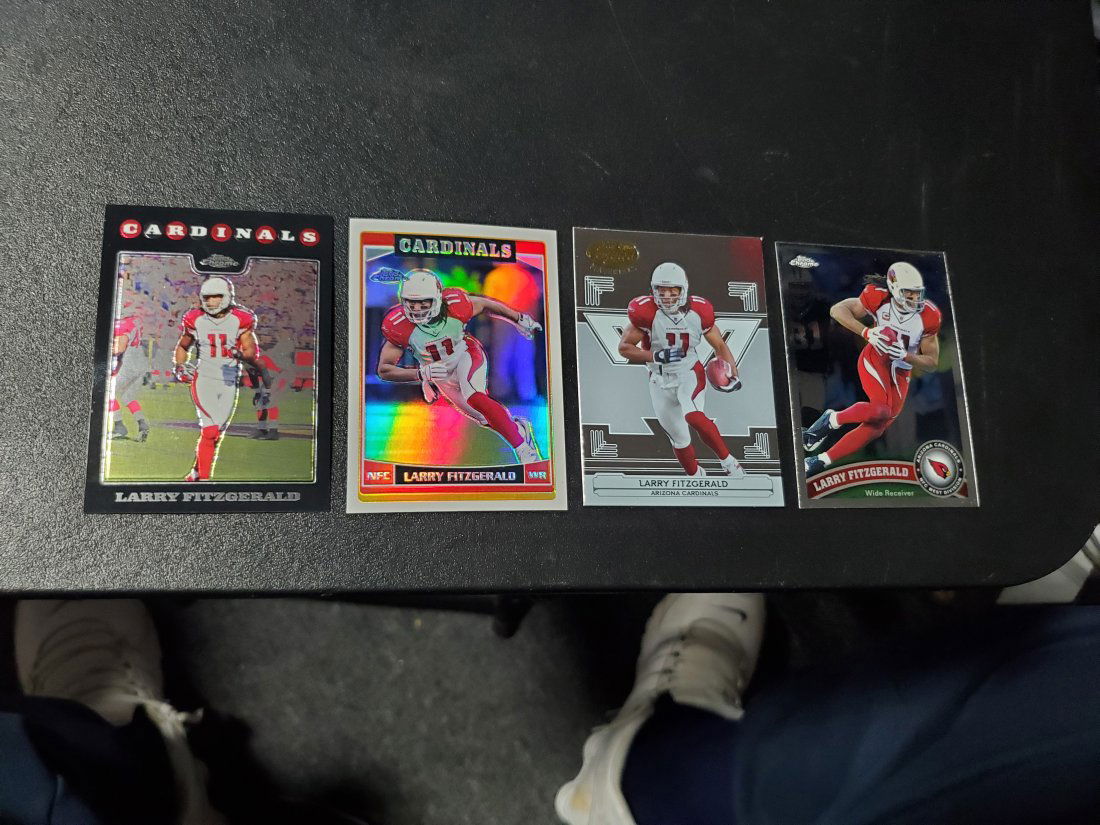 4 Larry Fitzgerald cards including chrome refractor (1 of 1)