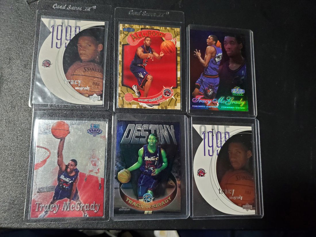 6 Tracy McGrady Cards Including 5 Rookie Cards (1 of 1)
