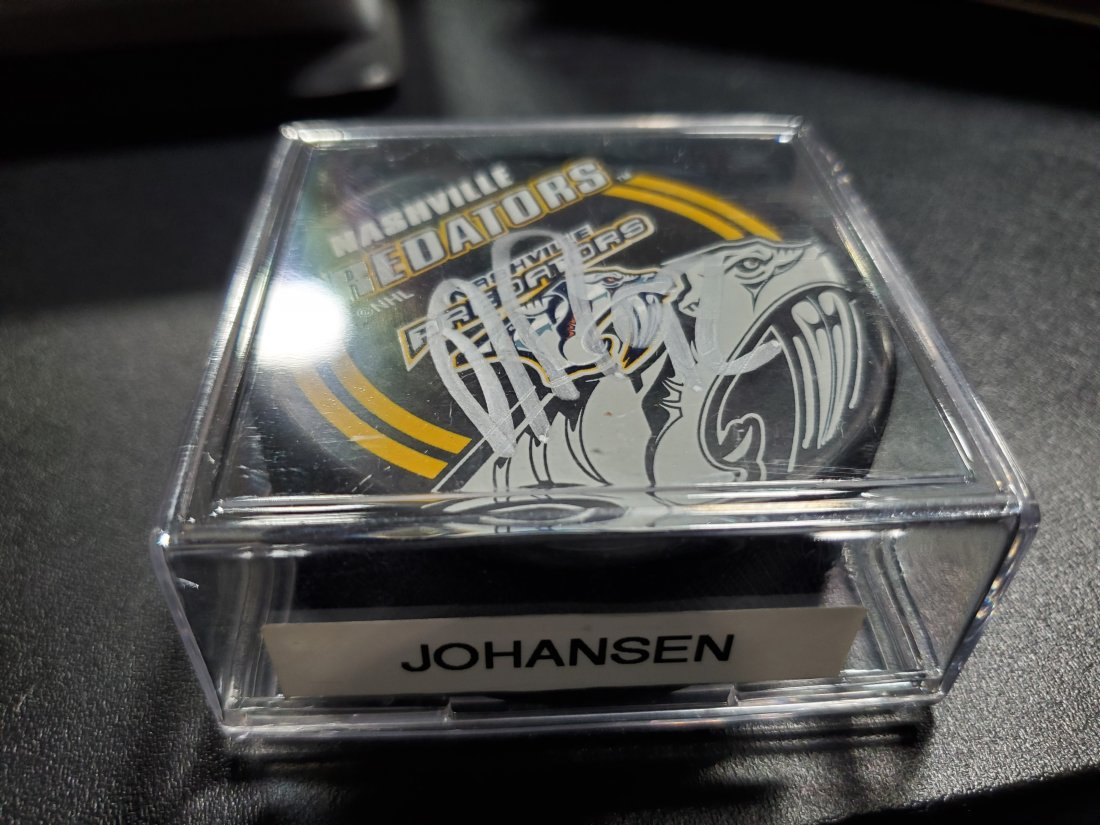 Ryan Johansen Nashville Predators Signed Logo Puck: Ryan Johansen Nashville Predators Signed Logo Puck