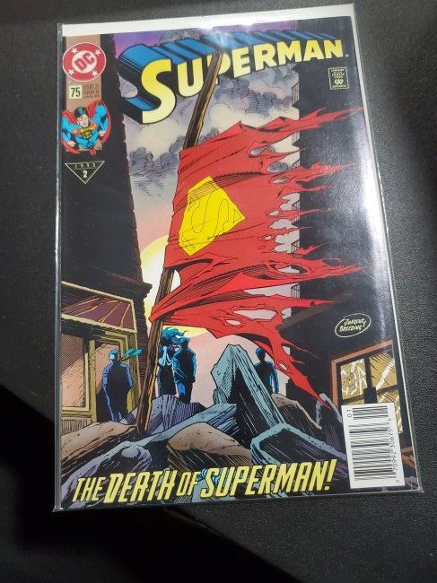 Superman #75 vs Doomsday NEWSSTAND UPC DC Comics 1992 D (1 of 1)