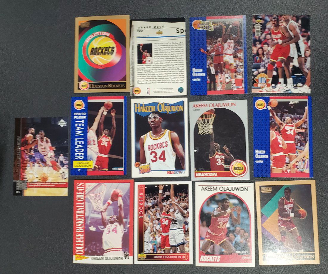 13 Hakeem Olajuwon cards.  See photos (1 of 1)