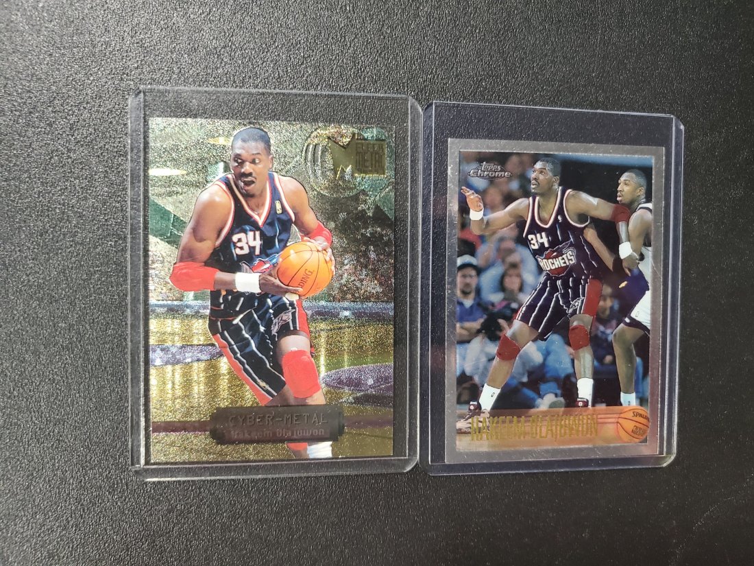2 Hakeem Olajuwon cards  Metal and Chrome (1 of 1)