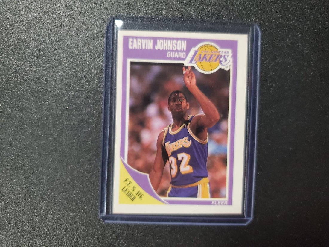 1989 Fleer Earvin Johnson Los Angeles Lakers F.T. % Av (1 of 1)