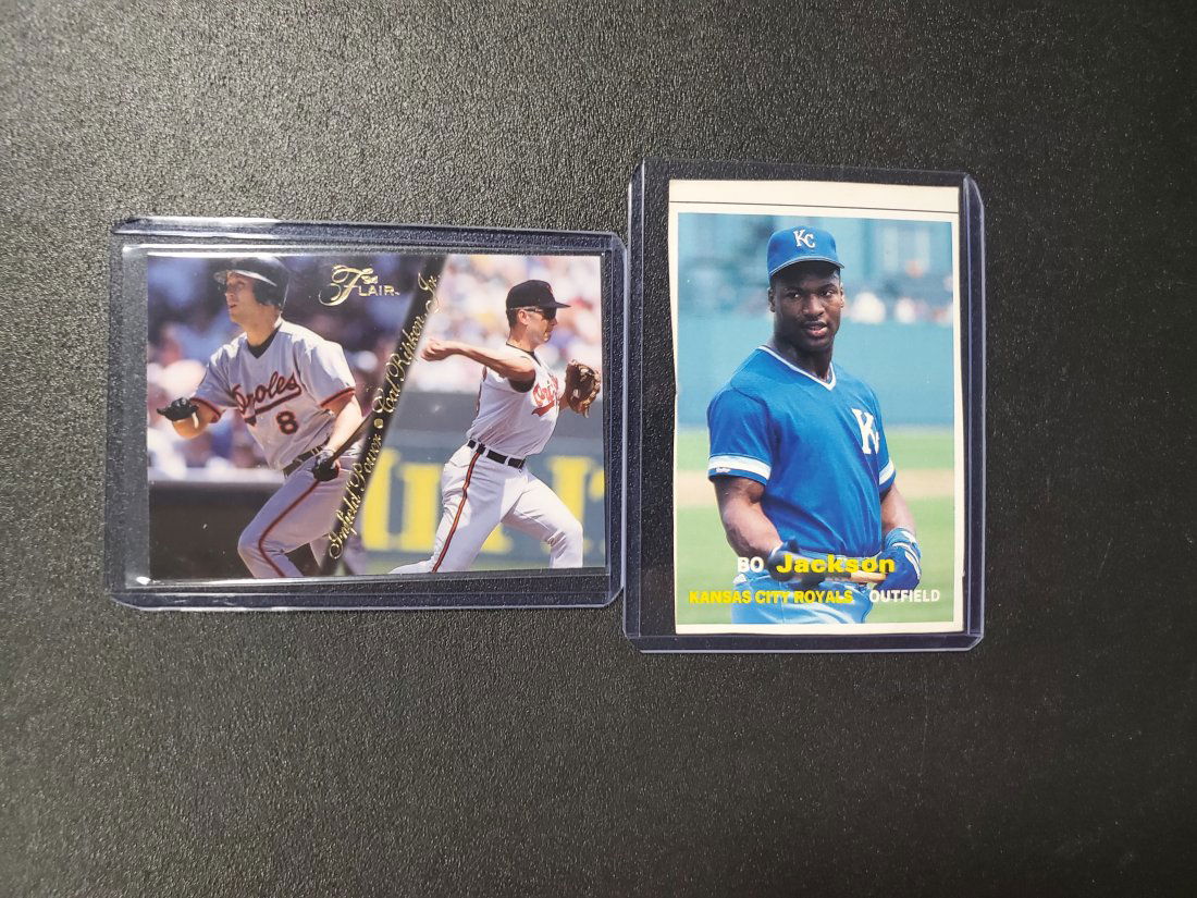 2 MLB Star Cards  Flair Cal Ripken Jr. and Bo Jackson (1 of 1)