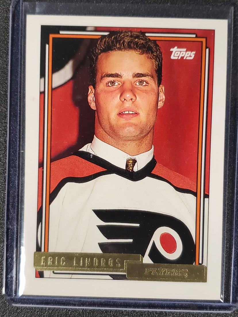 1992-93 Topps GOLD Hockey #529 ERIC LINDROS Rookie Phil: 1992-93 Topps GOLD Hockey #529 ERIC LINDROS Rookie Philadelphia Flyers HALL FAME
