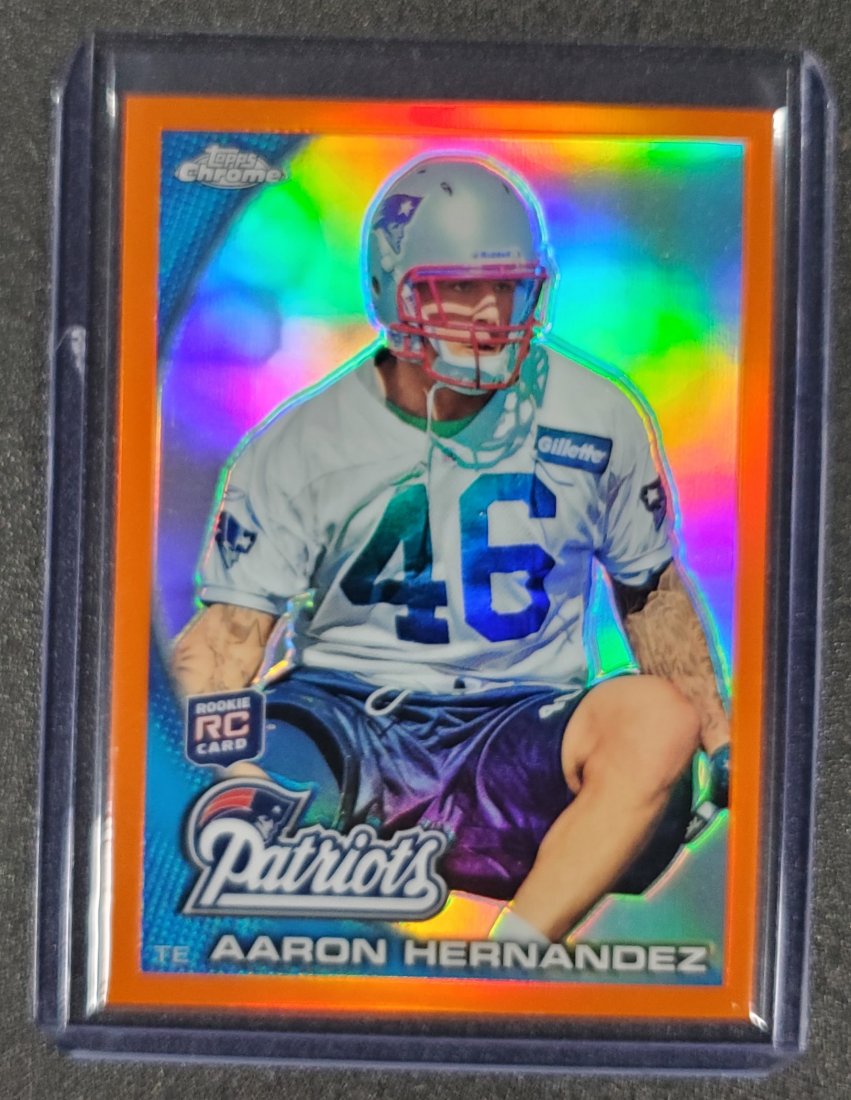 2010 Topps Chrome Orange Refractor RC Aaron Hernandez (1 of 1)