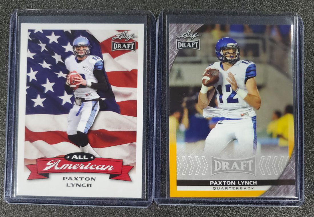 2 Paxton Lynch Rookie Leaf Draft Pick cards (1 of 1)