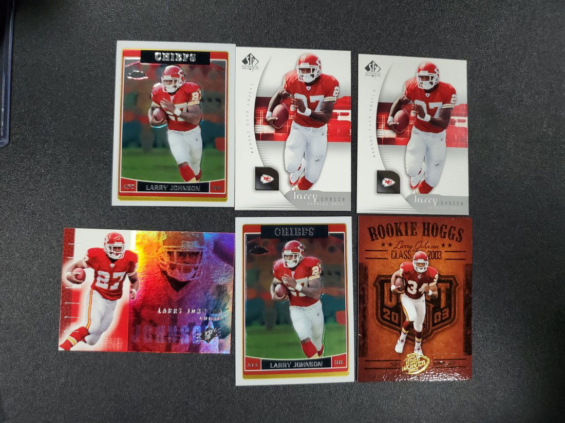 6 Larry Johnson Cards Chrome, sp, Hoggs, Kansas City: 6 Larry Johnson Cards Chrome, sp, Hoggs, Kansas City
