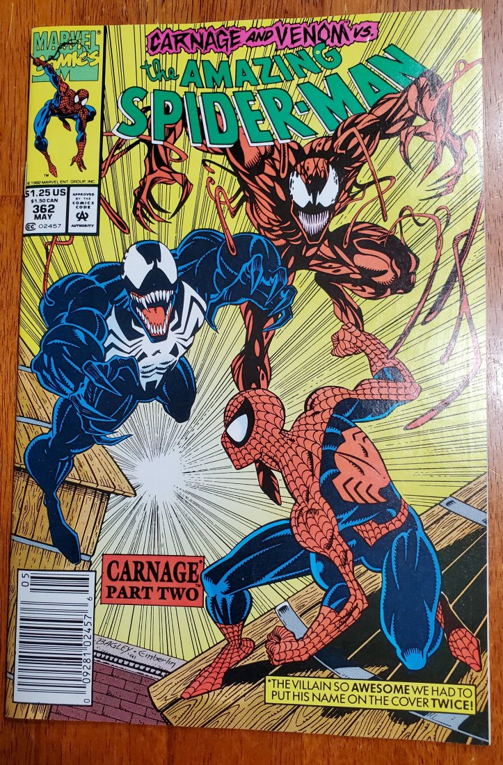 Amazing Spider-man 362 2nd appearance of Carnage Venom: Amazing Spider-man 362 2nd appearance of Carnage Venom appearance