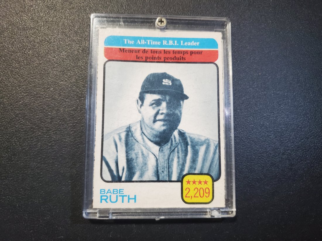 1973 Opeechee Babe Ruth All Time RBI Leader: 1973 Opeechee Babe Ruth All Time RBI Leader genuine Opeechee