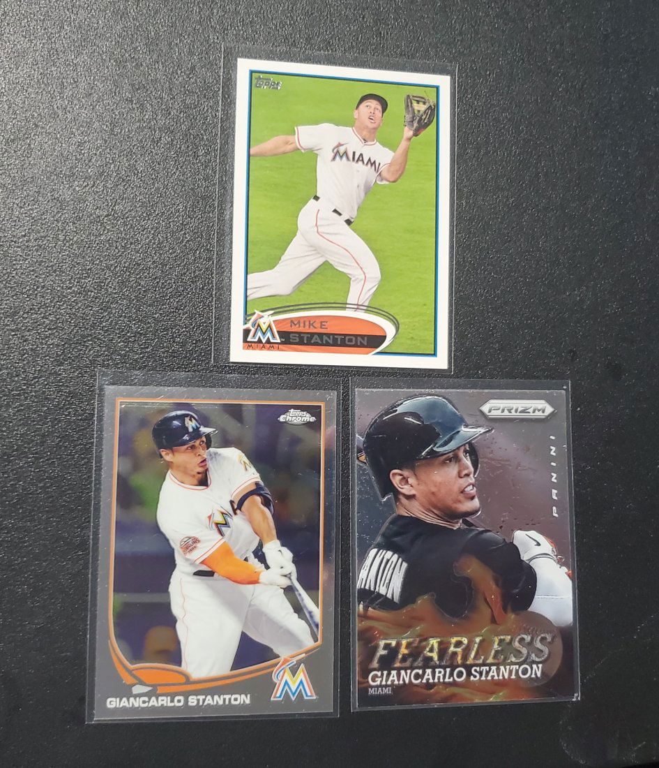 3 Mike Stanton Cards Chrome, Prizm, Topps (1 of 1)