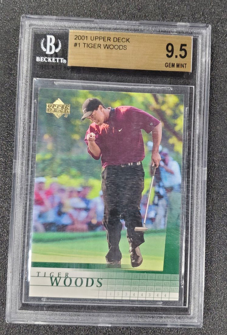 2001 Upper Deck Golf #1 Tiger Woods RC Rookie BGS 9.5 (1 of 1)