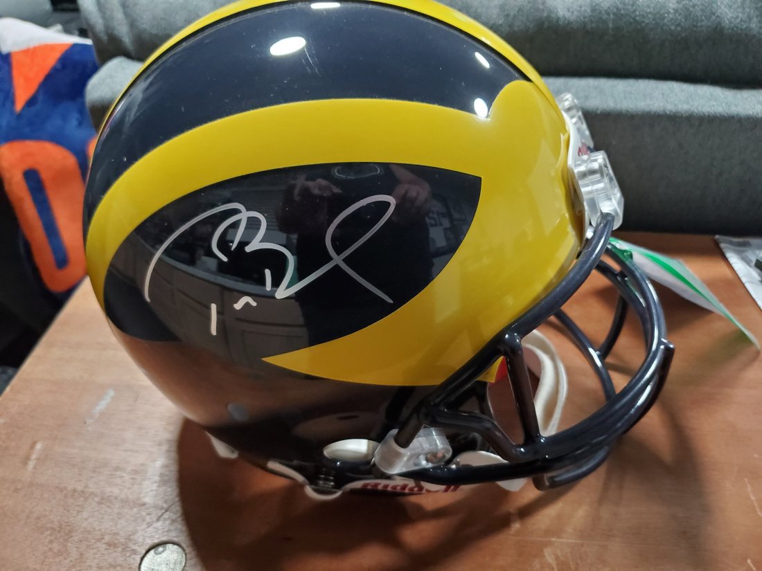 Tom Brady Autographed Michigan Full Size Helmet TRISTAR (1 of 3)
