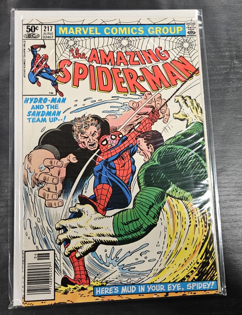 Amazing Spider-Man 217 Marvel Comics 1981 Sandman vs Hydro-Man 1st Mud Man: Amazing Spider-Man #217 Marvel Comics 1981 Sandman vs Hydro-Man 1st Mud Man