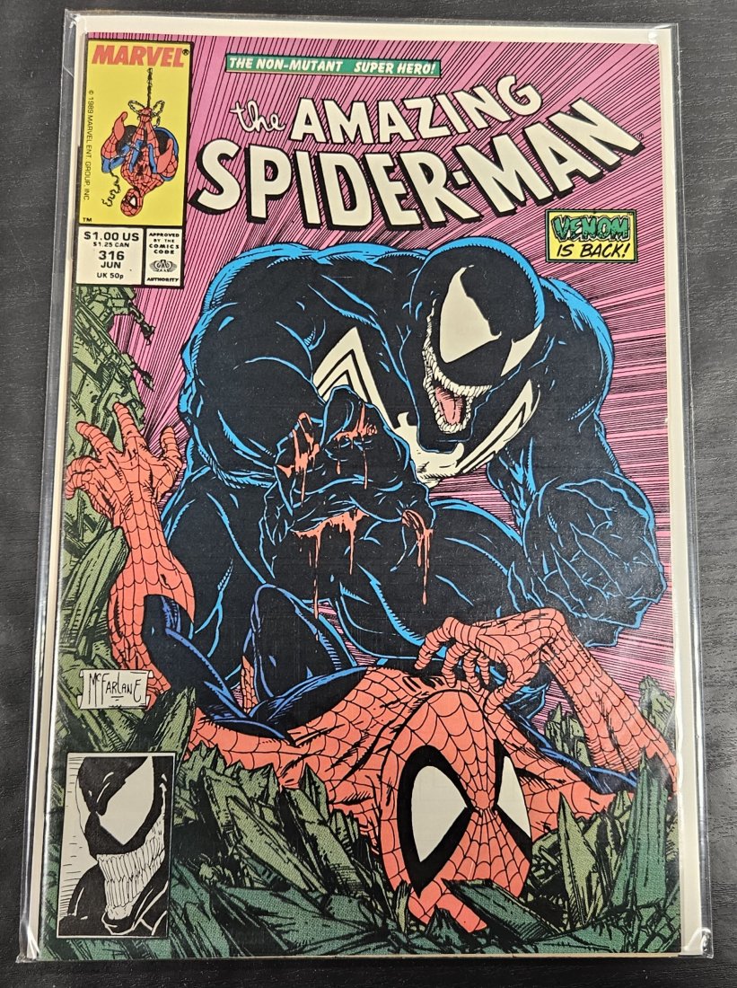 Amazing Spiderman 316 White Pages McFarlane Art 1st Venom Cover: Amazing Spiderman 316 White Pages McFarlane Art 1st Venom Cover