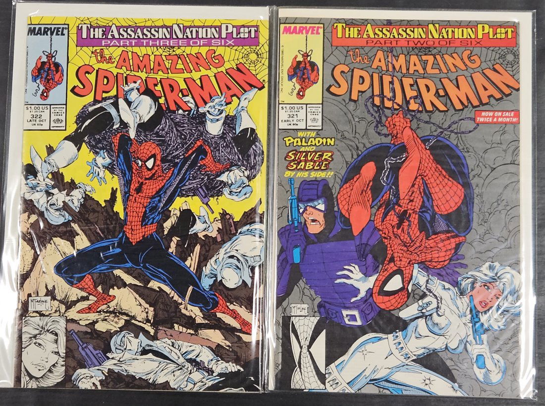Amazing Spider-Man #321 #322 - Todd McFarlane Newsstand Assassination Plot 1989: Amazing Spider-Man #321 #322 - Todd McFarlane Newsstand Assassination Plot 1989