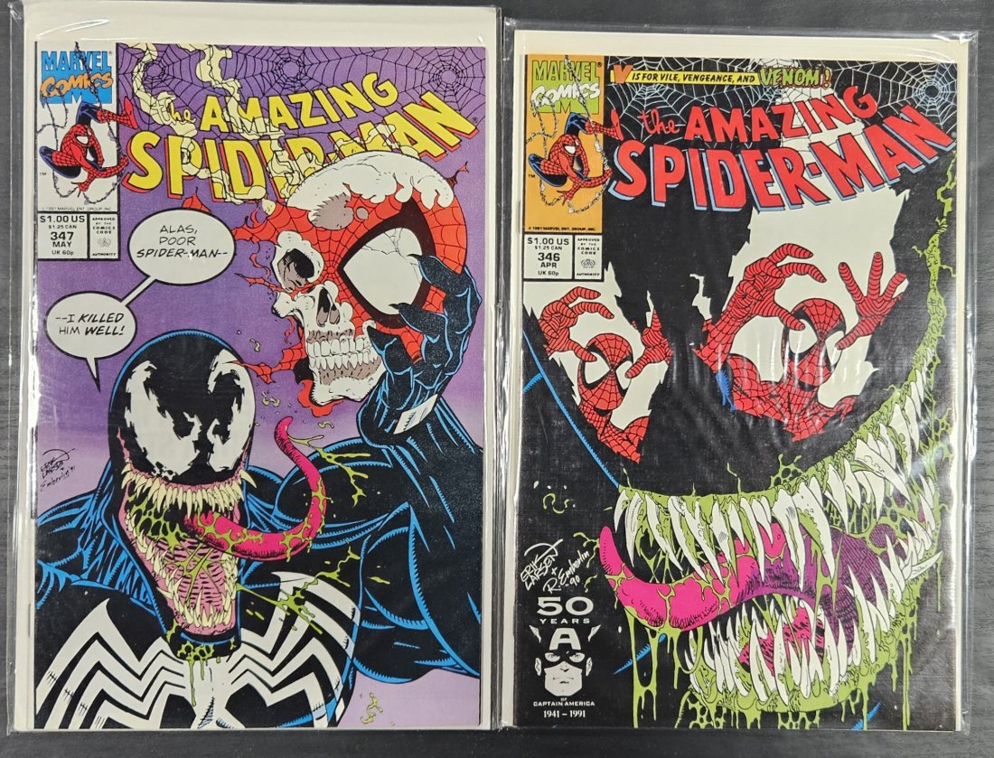 Amazing Spider-Man 346-347 CLASSIC VENOM COVERS Erik Larsen Marvel Comics: Amazing Spider-Man 346-347 CLASSIC VENOM COVERS Erik Larsen Marvel Comics