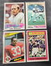 1975 Terry Bradshaw, 1982 Lawrence Taylor In Action card, 1976 Fran Tarkenton Record Breaker, 1984