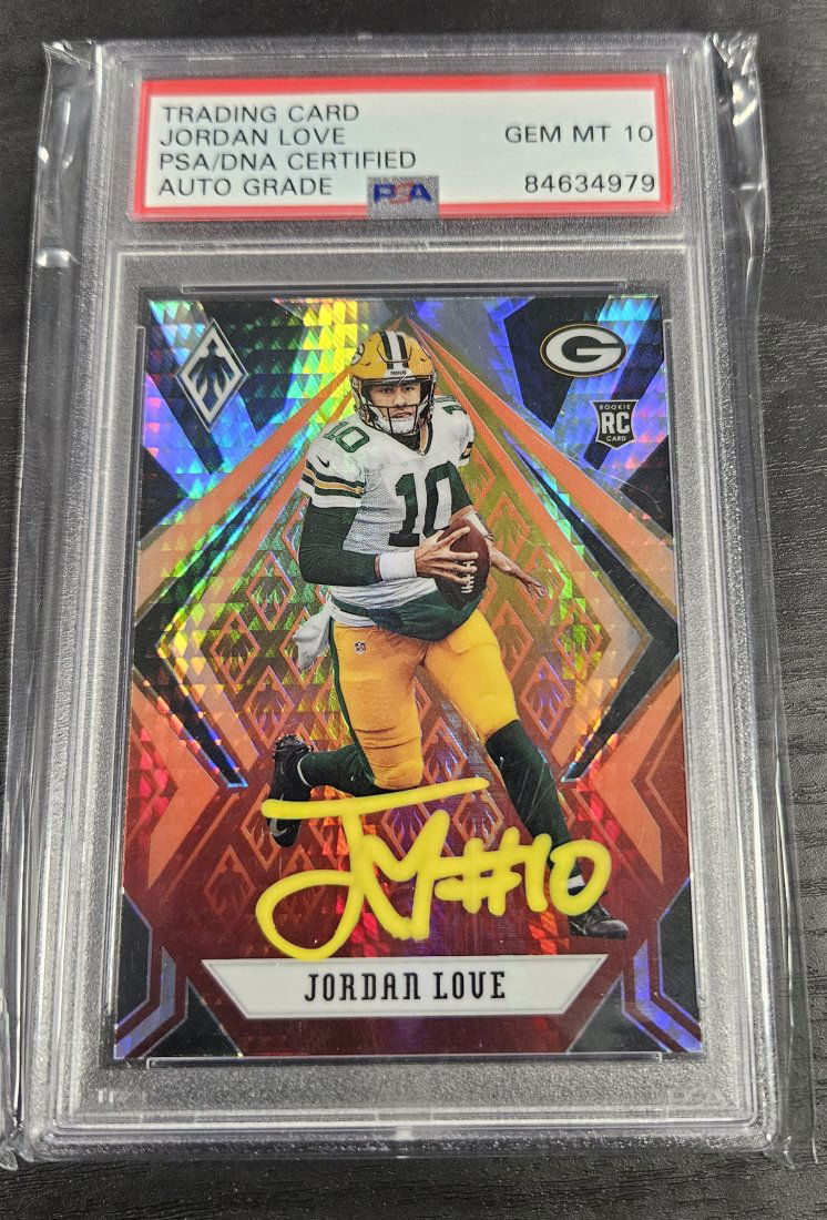 JORDAN LOVE 2020 Panini Phoenix #104 Rookie Auto Orange RC AUTO GRADE PSA 10 (1 of 1)