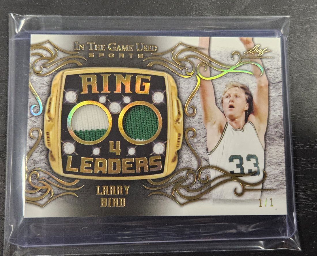 Larry Bird Game Used Dual Jersey Card Ring Leaders 1/1  Only one that exists!!! (1 of 1)