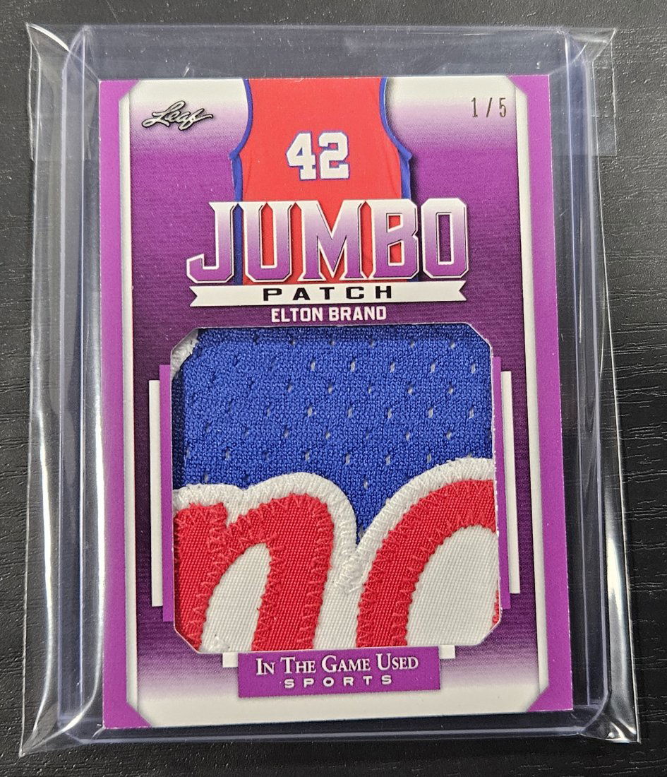 2022 Leaf Game Used Sports Elton Brand Black Jumbo GU Game Used Patch #1/5 76ers (1 of 1)