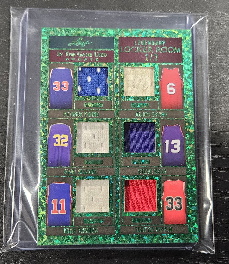 Leaf In the Game Used Legendary Locker Room Ewing, Irving, Thomas, Pippen 1/2 (1 of 1)