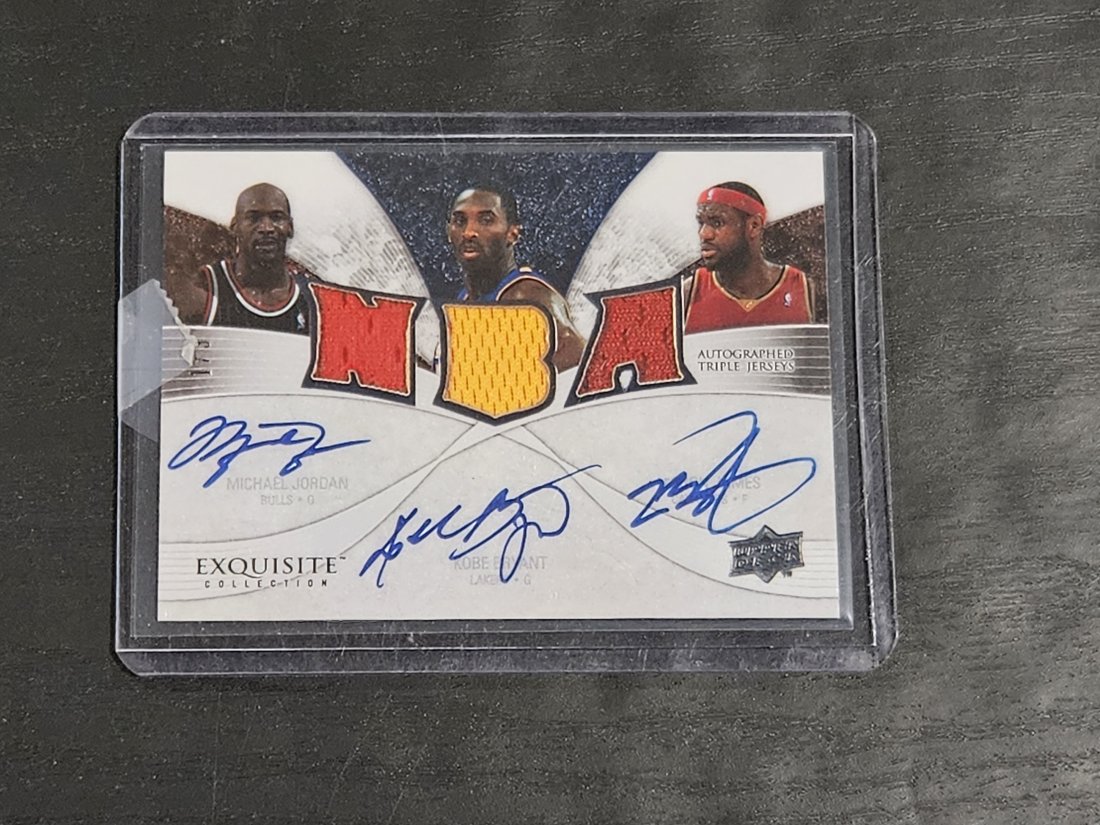 JORDAN,KOBE & LEBRON AUTOGRAPHED TRIPLE JERSEY ( Reprint ): JORDAN,KOBE & LEBRON AUTOGRAPHED TRIPLE JERSEY ( Reprint )
