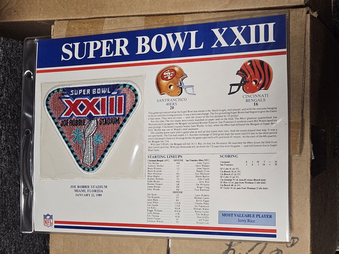 Super Bowl XXIII Patch 49ers vs. Bengals (1 of 1)