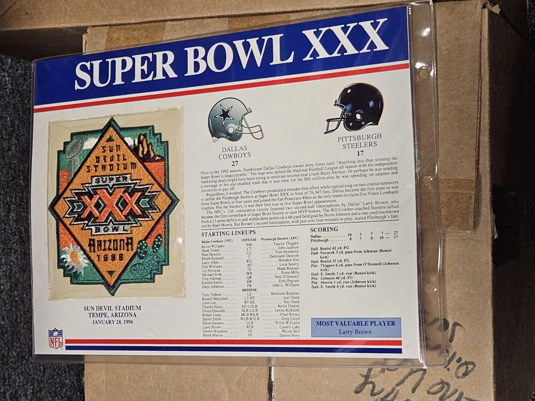Super Bowl XXX Patch Cowboys vs. Steelers (1 of 1)