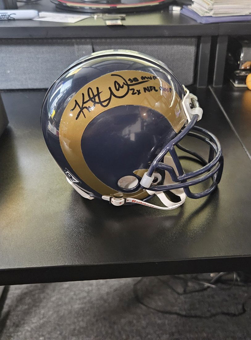 Kurt Warner autographed mini helmet Rams Tri-Star authentication hologram (1 of 2)