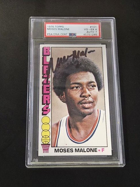 1976 Topps Moses Malone autographed card PSA/DNA (1 of 1)