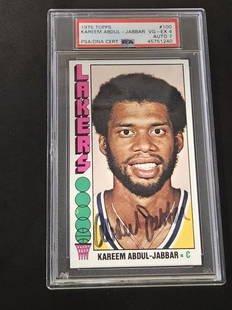 1976 Kareem Abdul-Jabbar autographed card PSA/DNA: 1976 Kareem Abdul-Jabbar autographed card PSA/DNA