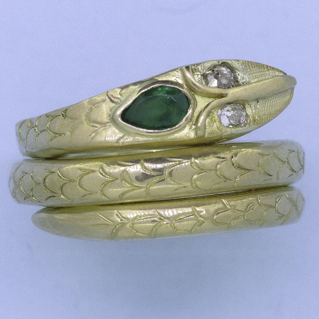 19th CENTURY EMERALD SNAKE RING (1 of 1)