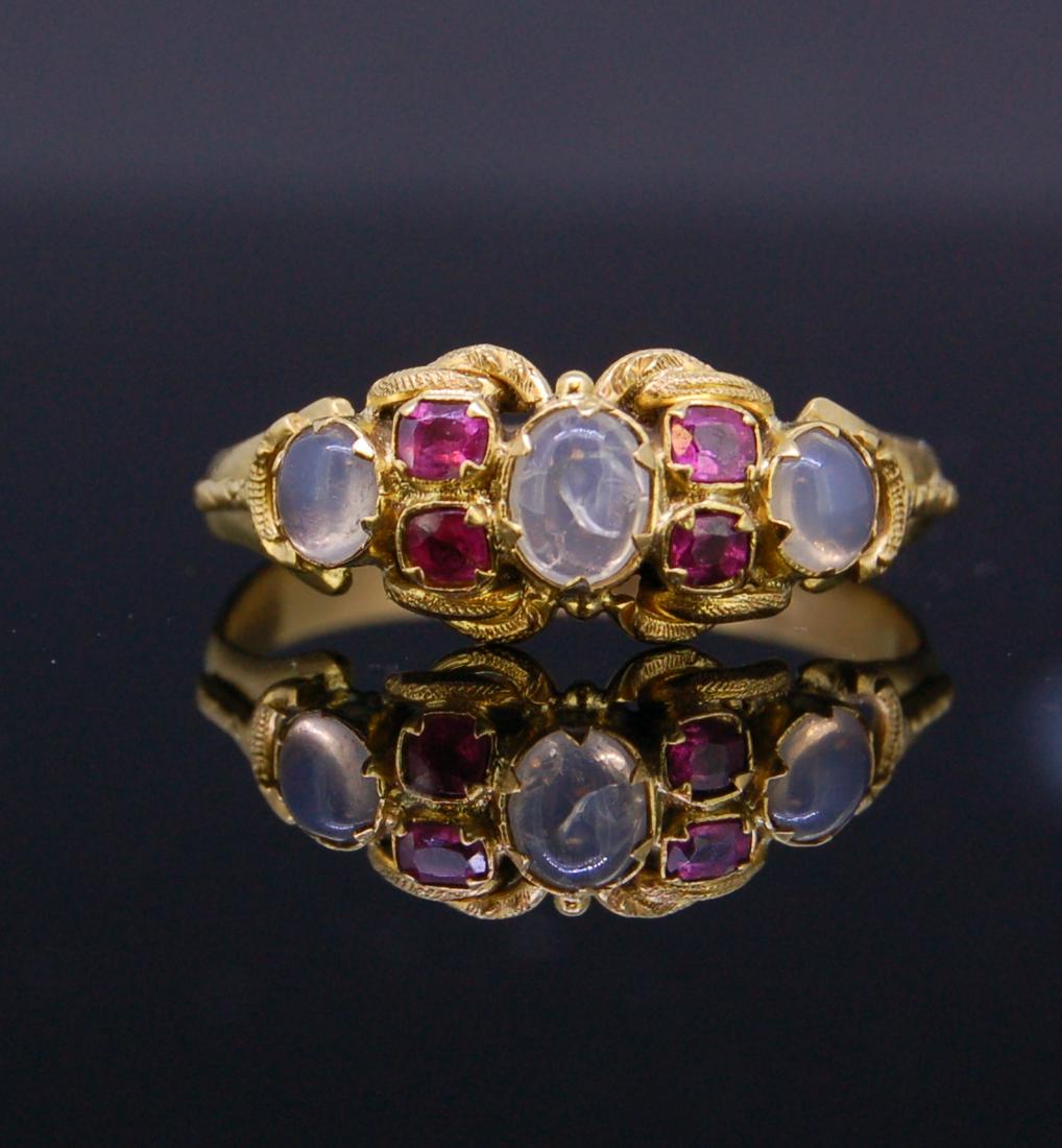 MOONSTONE AND RUBY RING (1 of 2)