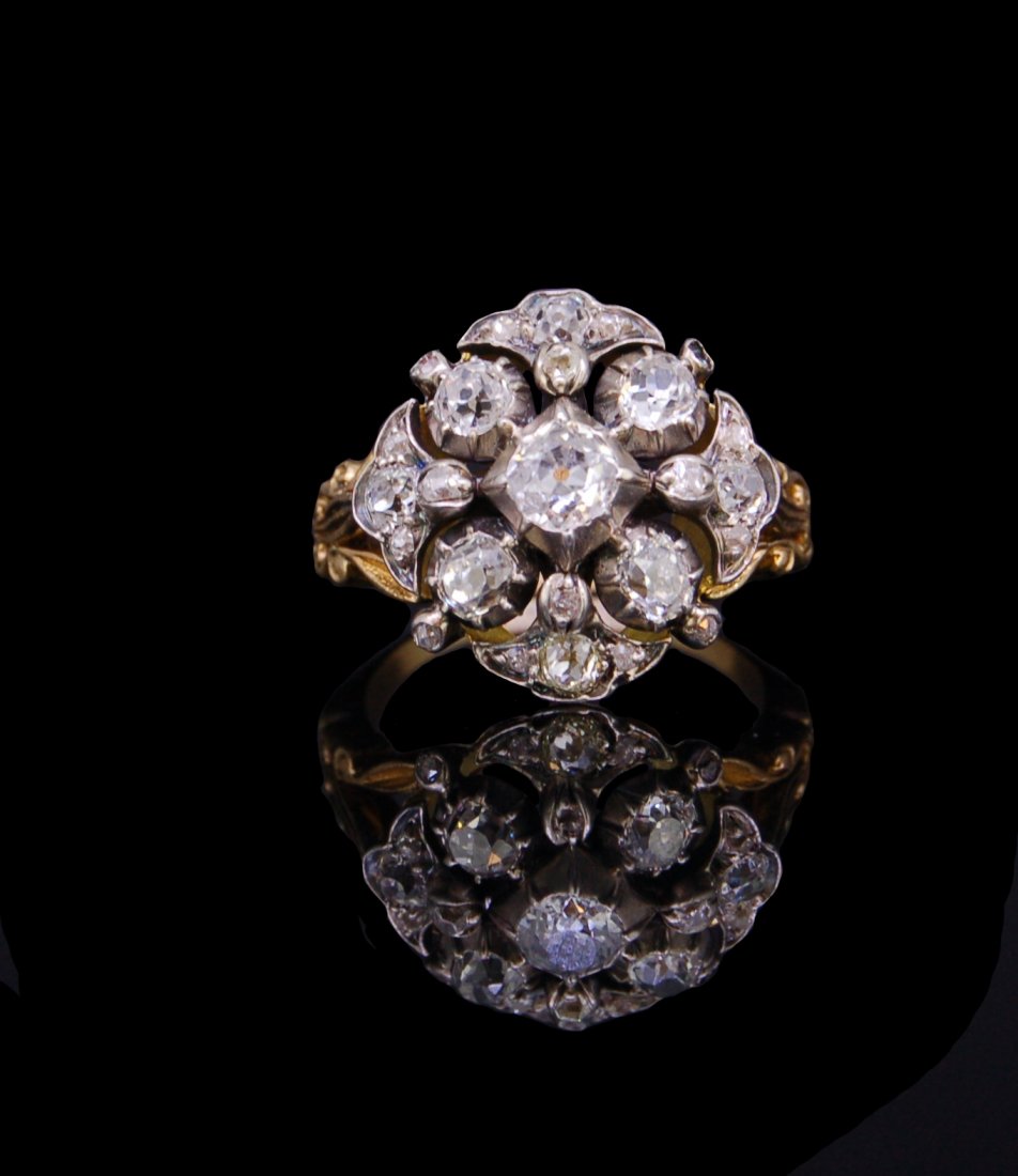 GEORGIAN DIAMOND CLUSTER RING (1 of 3)