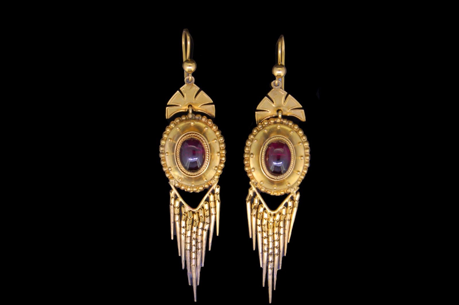 ANTIQUE PAIR OF GARNET DROP EARRINGS (1 of 1)